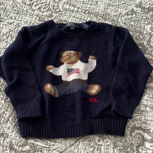 Ralph Lauren Dark Blue Sweater with Bear Motif